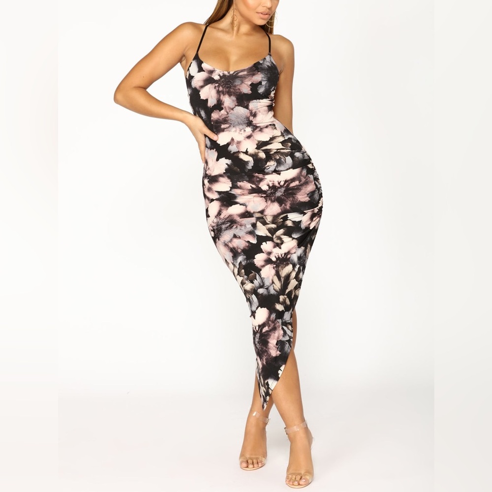 Fashion Nova Asymmetrical Bodycon Dress